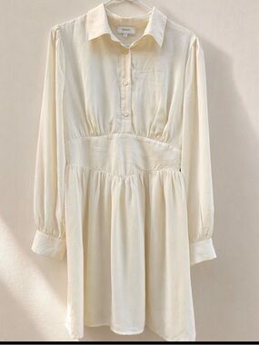Rihoas‎ Cream/Ivori Babydoll Long Sleeve Mini Dress – Size S